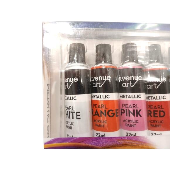 Artist Quality METALLIC Paint Set 12 Tubes Blends Easily Brilliant Non Toxic - Picture 7 of 14